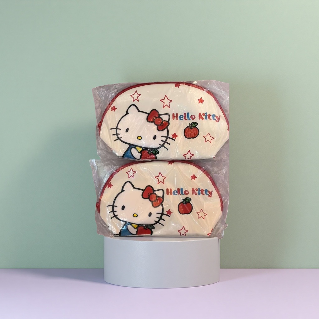 Косметичка Hello Kitty белая с красной окантовкой оптом из Китая — фотография 4