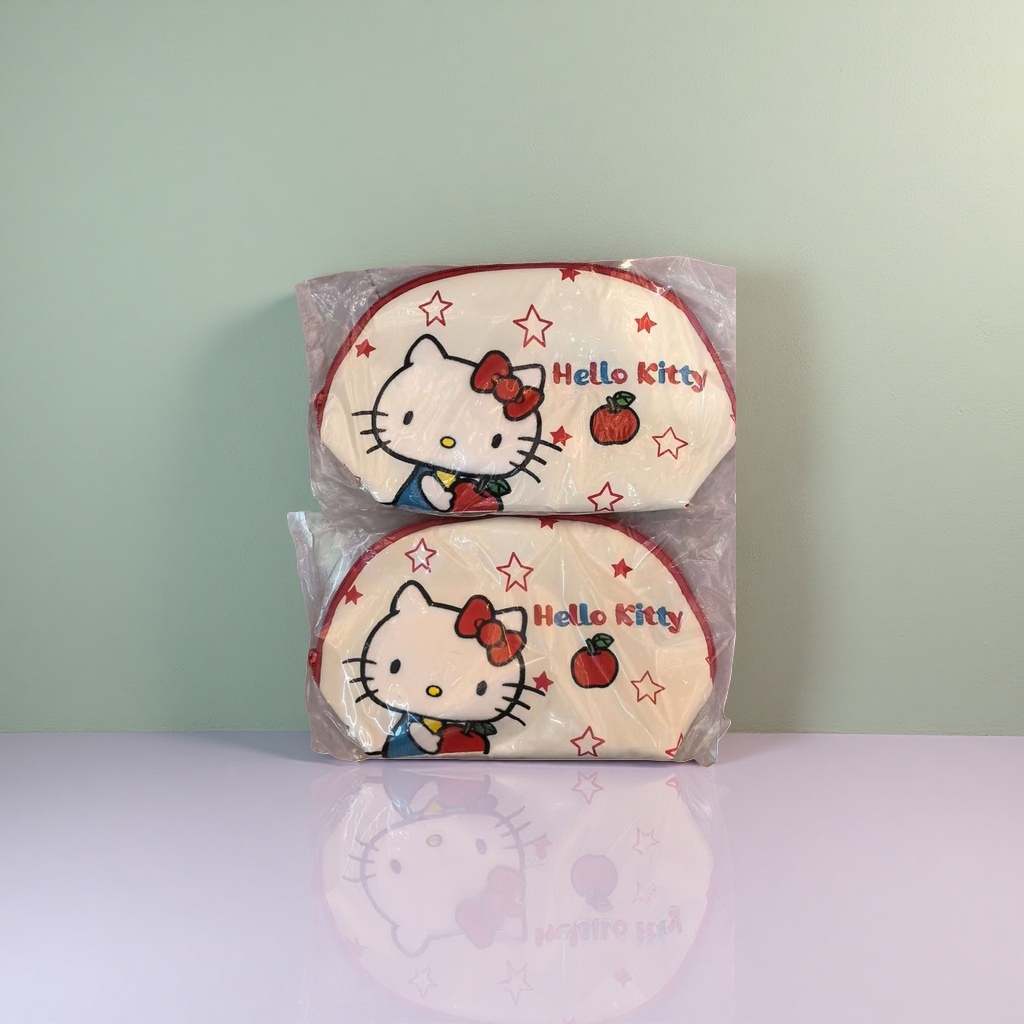 Косметичка Hello Kitty белая с красной окантовкой оптом из Китая — фотография 5