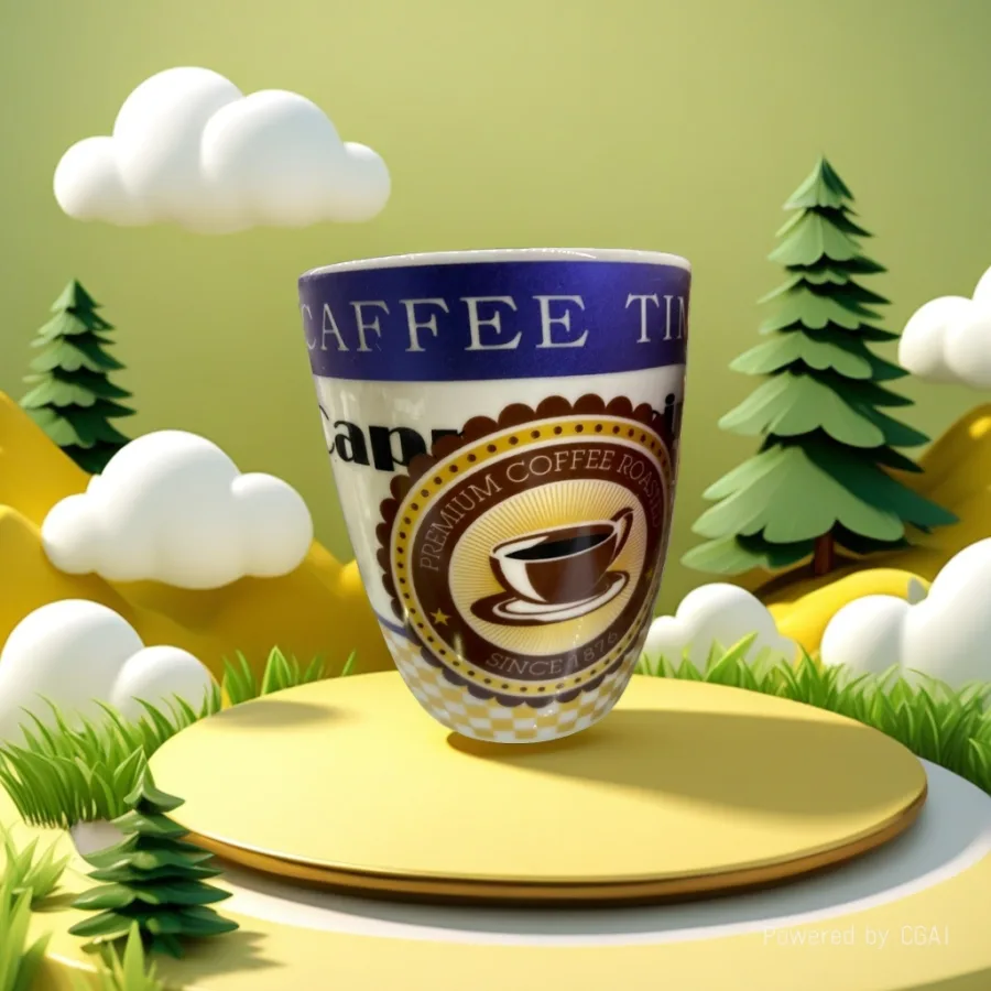 Чашка кофейная керамическая с рельефом оптом из Китая — фотография 2