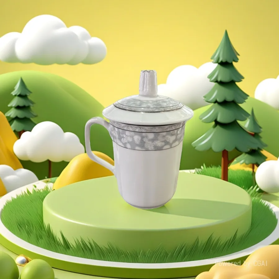 Кружка керамическая с крышкой оптом из Китая — фотография 2
