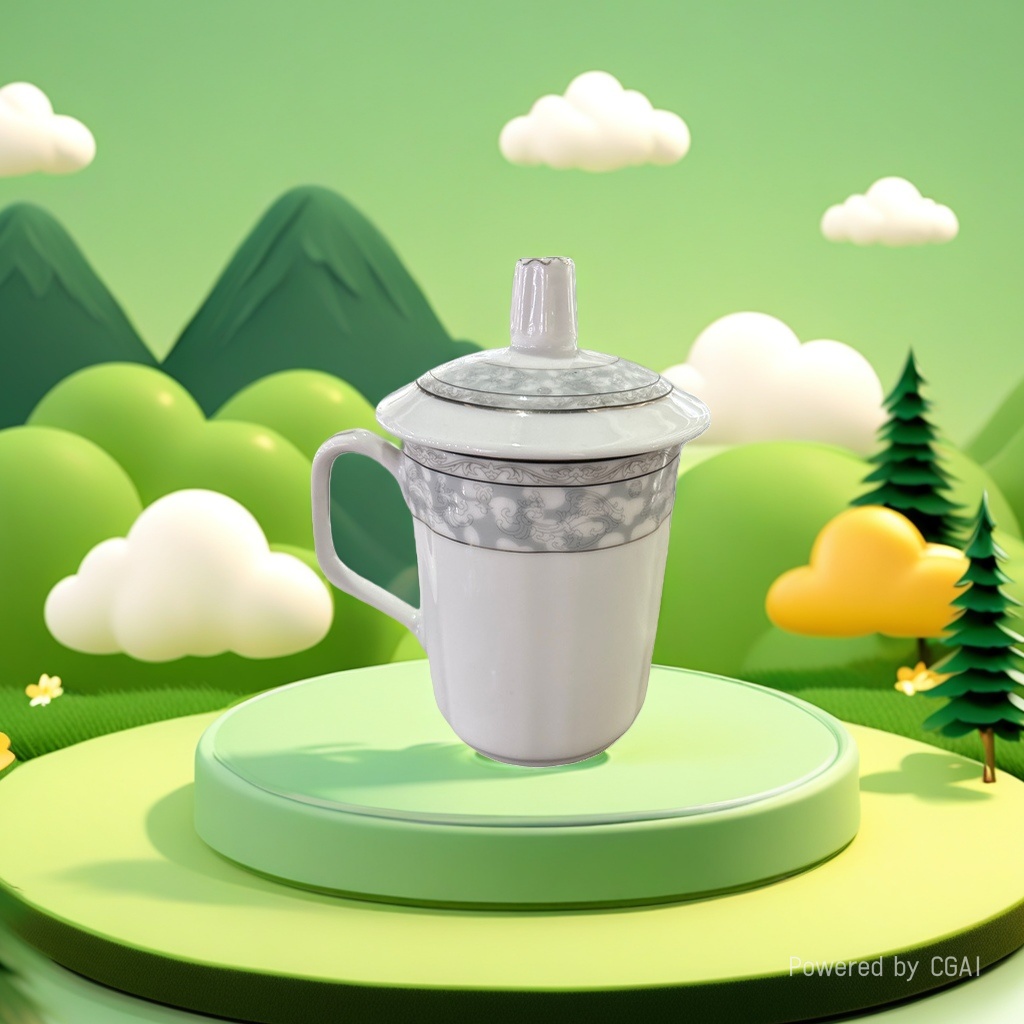 Кружка керамическая с крышкой оптом из Китая — фотография 4