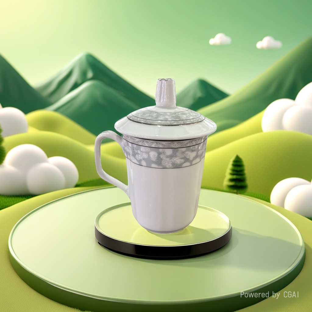 Кружка керамическая с крышкой оптом из Китая — фотография 5