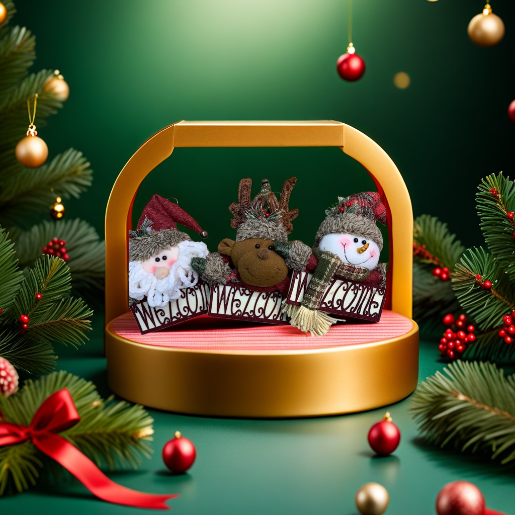 Подвеска новогодняя деревянная WELCOME оптом из Китая — фотография 3