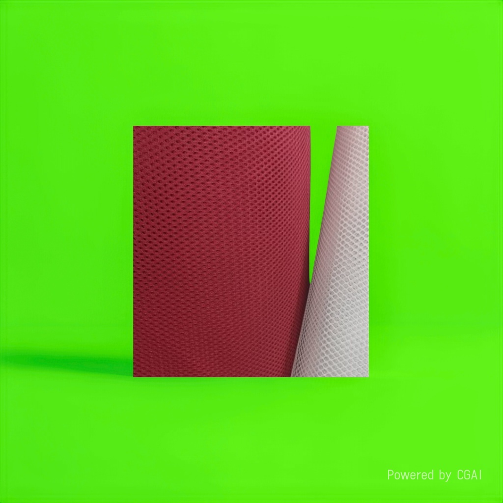 Ткань сетчатая с пайетками красно-белая оптом из Китая — фотография 3