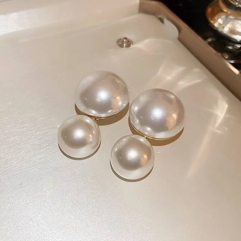 Серьги-гвоздики с крупным жемчугом оптом из Китая — фотография 3