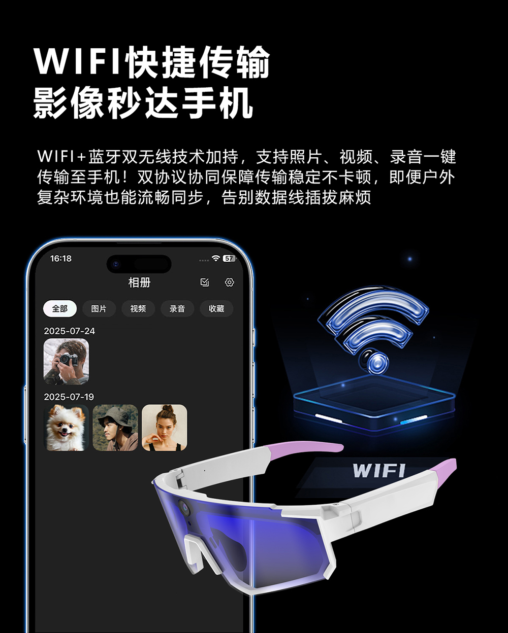 Умные очки с Bluetooth MG03 оптом из Китая — фотография 5