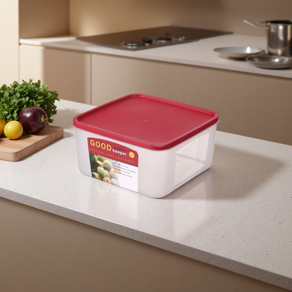 Контейнер пищевой прозрачный с красной крышкой оптом из Китая — фотография 5