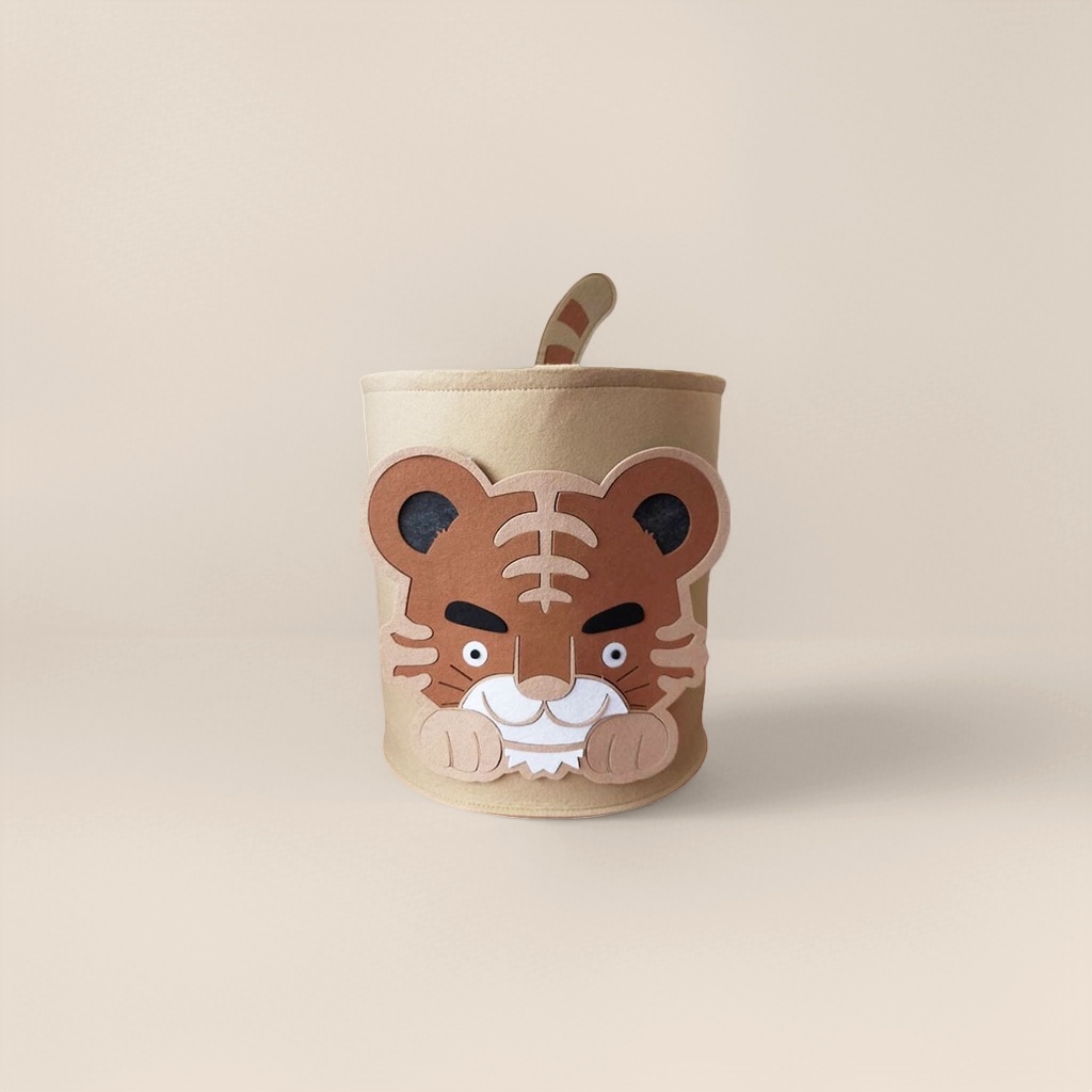 Корзина для хранения «Тигр» коричневая складная оптом из Китая — фотография 3