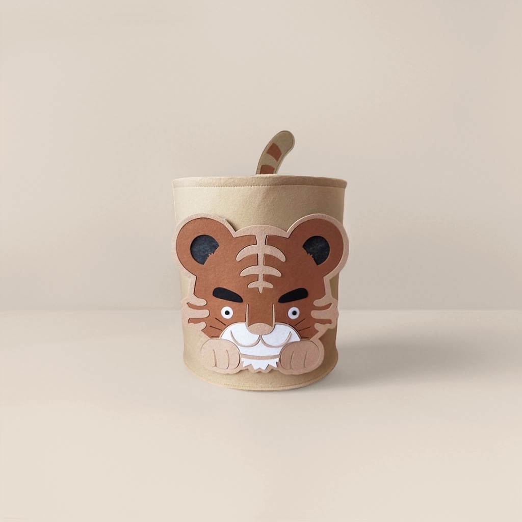 Корзина для хранения «Тигр» коричневая складная оптом из Китая — фотография 4