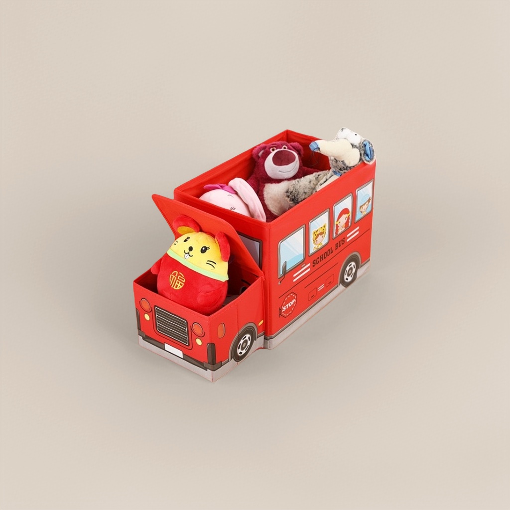 Красный короб для игрушек «Школьный автобус» оптом из Китая — фотография 4