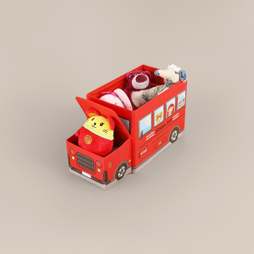 Красный короб для игрушек «Школьный автобус» оптом из Китая — фотография 5