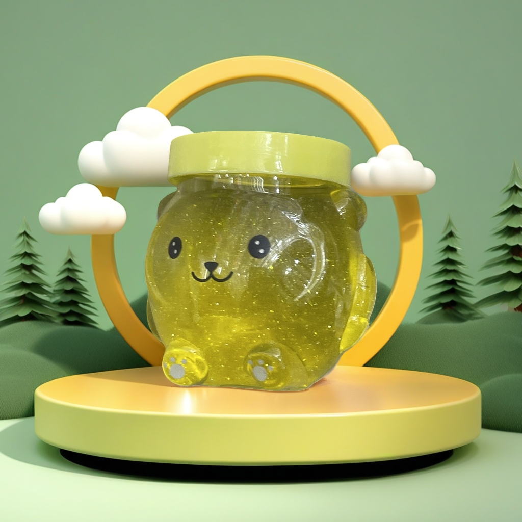 Фигурка мишка прозрачная жёлтая оптом из Китая — фотография 3