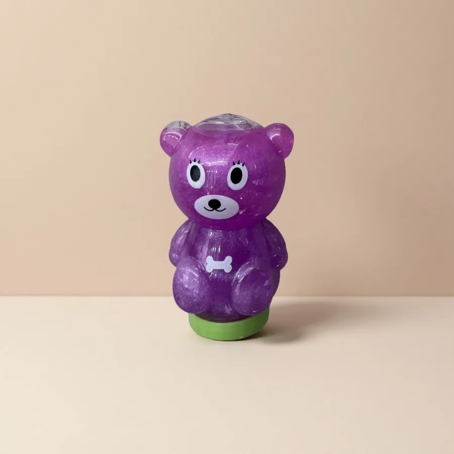 Мягкая игрушка «Мишка» фиолетовая с блёстками оптом из Китая — фотография 2