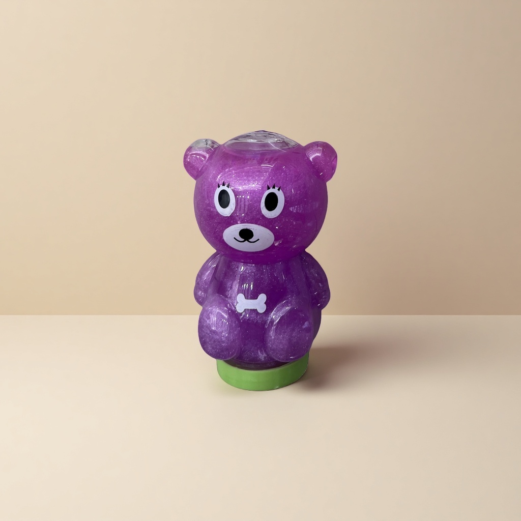 Мягкая игрушка «Мишка» фиолетовая с блёстками оптом из Китая — фотография 3