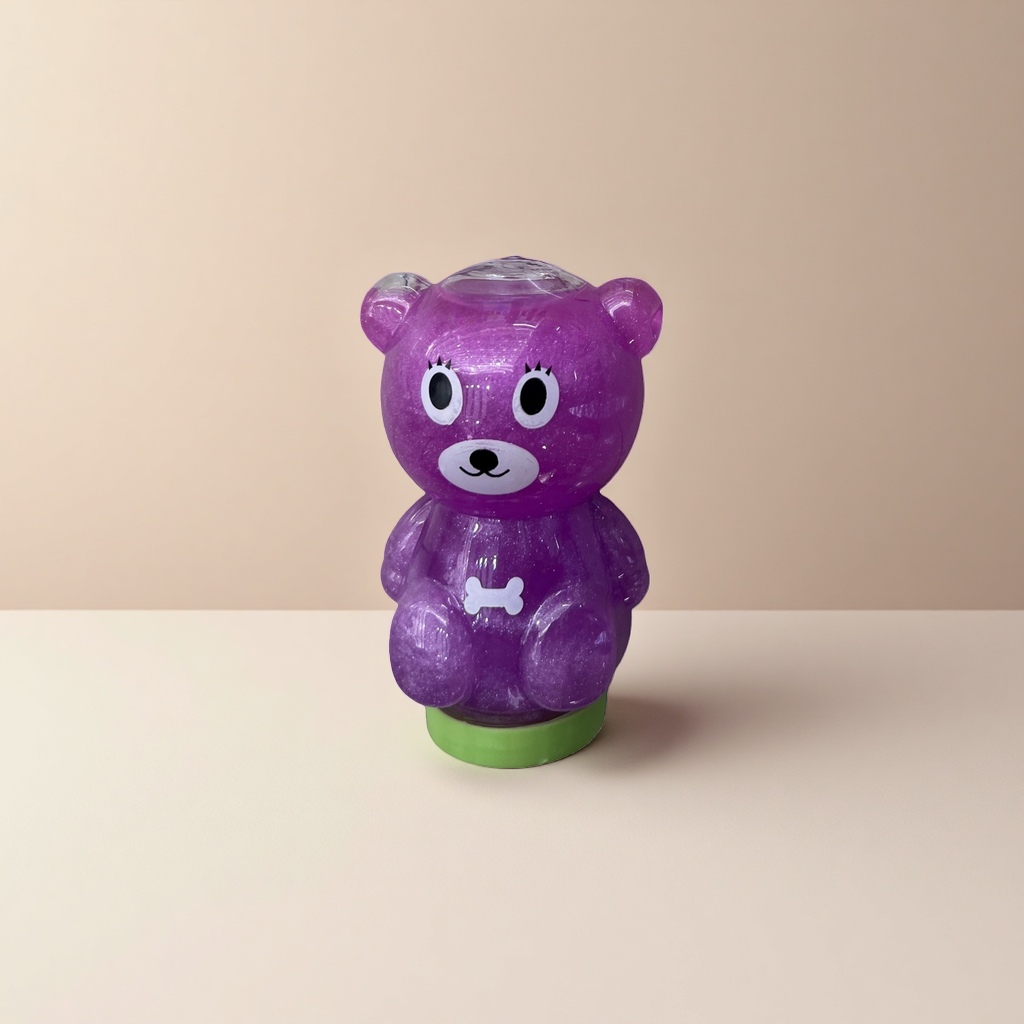 Мягкая игрушка «Мишка» фиолетовая с блёстками оптом из Китая — фотография 5