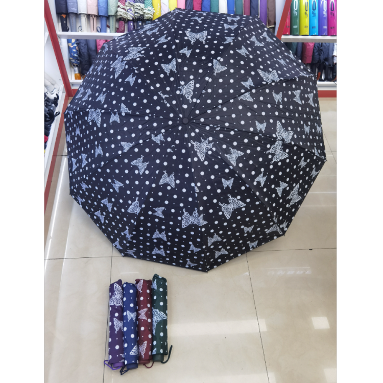 Зонт складной с бабочками увеличенный оптом из Китая — фотография 4
