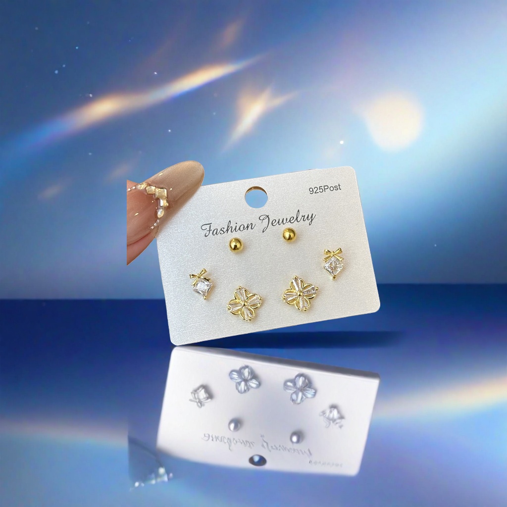 Серьги-гвоздики из серебра 925 пробы оптом из Китая — фотография 4