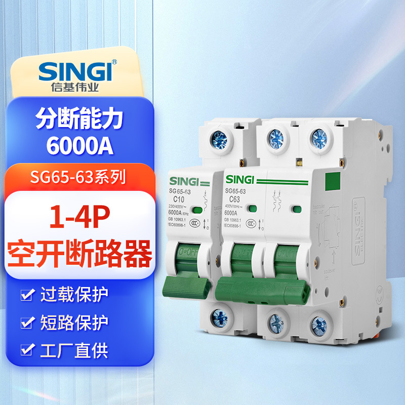Автоматический выключатель Xinji SG65-63 2P 63А оптом из Китая — фотография 2