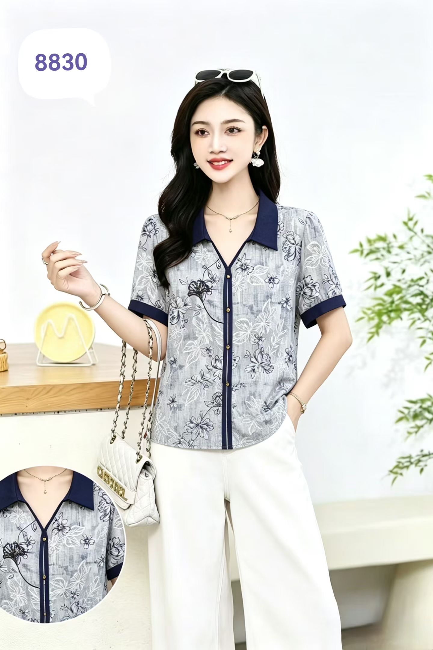 Брюки женские прямые с эластичным поясом оптом из Китая — фотография 5