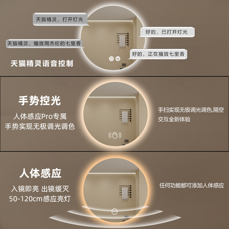 Зеркало для ванной с LED-подсветкой сенсорное оптом из Китая — фотография 4