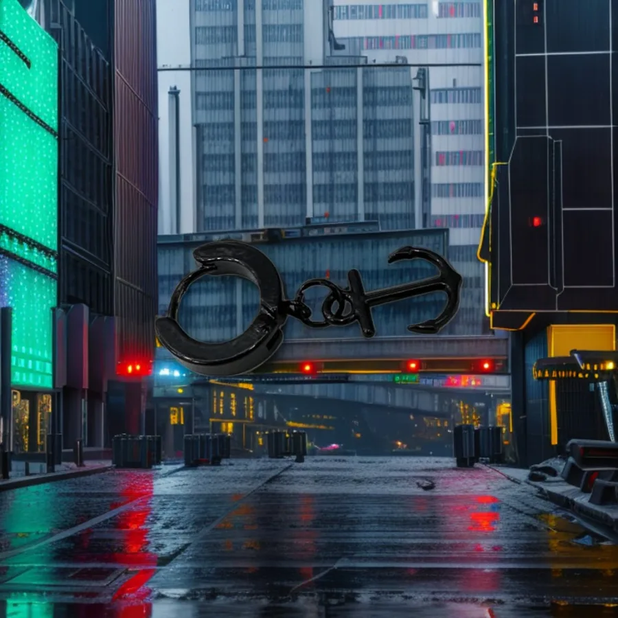 Серьги «Якорь» чёрные оптом из Китая — фотография 2