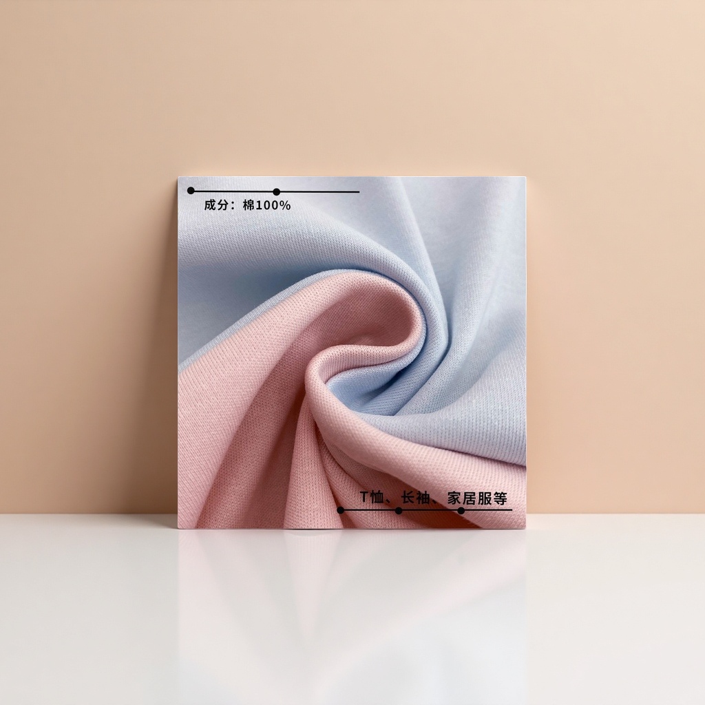 Ткань трикотажная розово-голубая, 150 см оптом из Китая — фотография 5