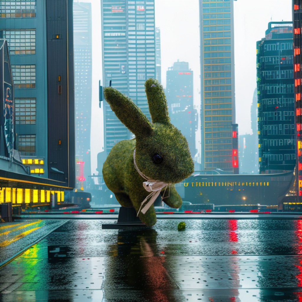 Фигурка «Кролик» из мха оптом из Китая — фотография 4