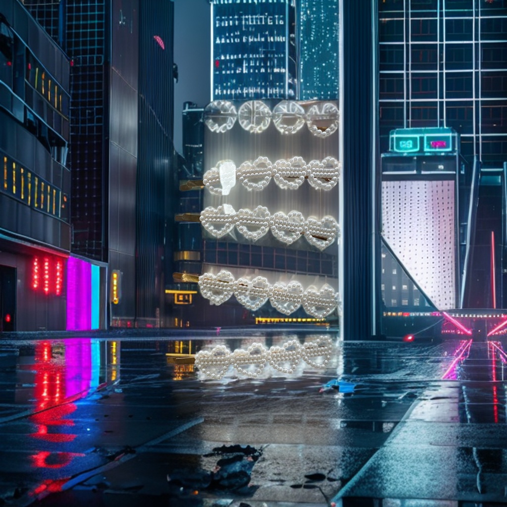 Заколка с жемчужинами «Сердце» белая оптом из Китая — фотография 4