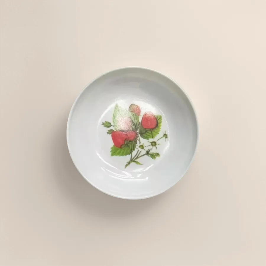 Миска фарфоровая с рисунком клубники оптом из Китая — фотография 2