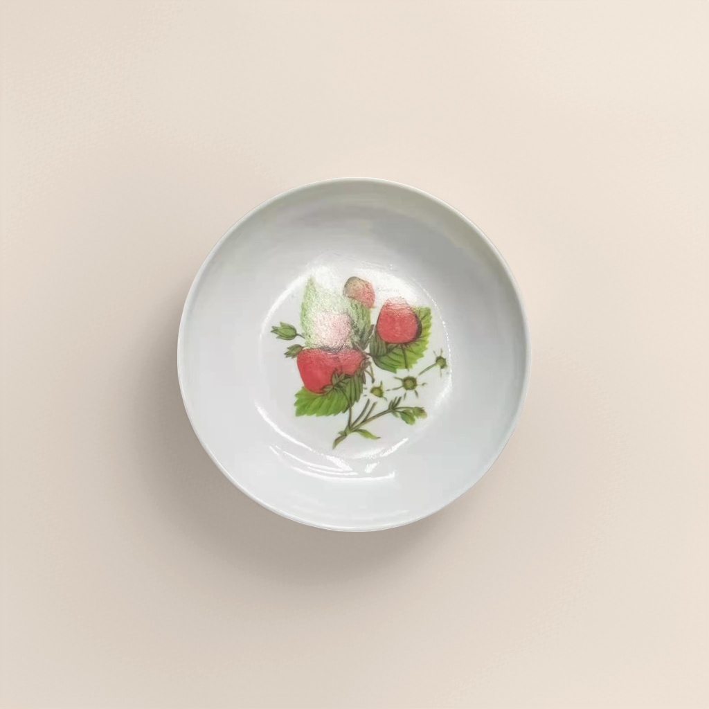 Миска фарфоровая с рисунком клубники оптом из Китая — фотография 3