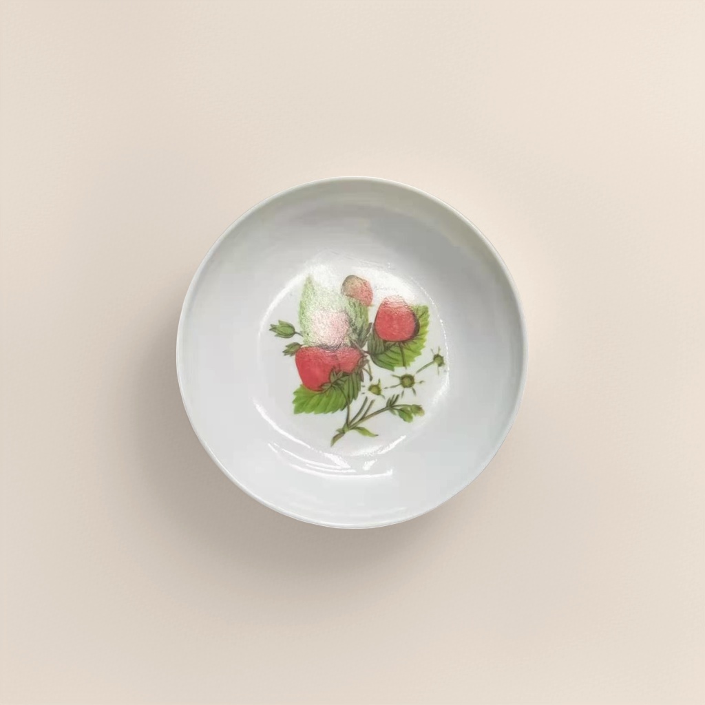 Миска фарфоровая с рисунком клубники оптом из Китая — фотография 4