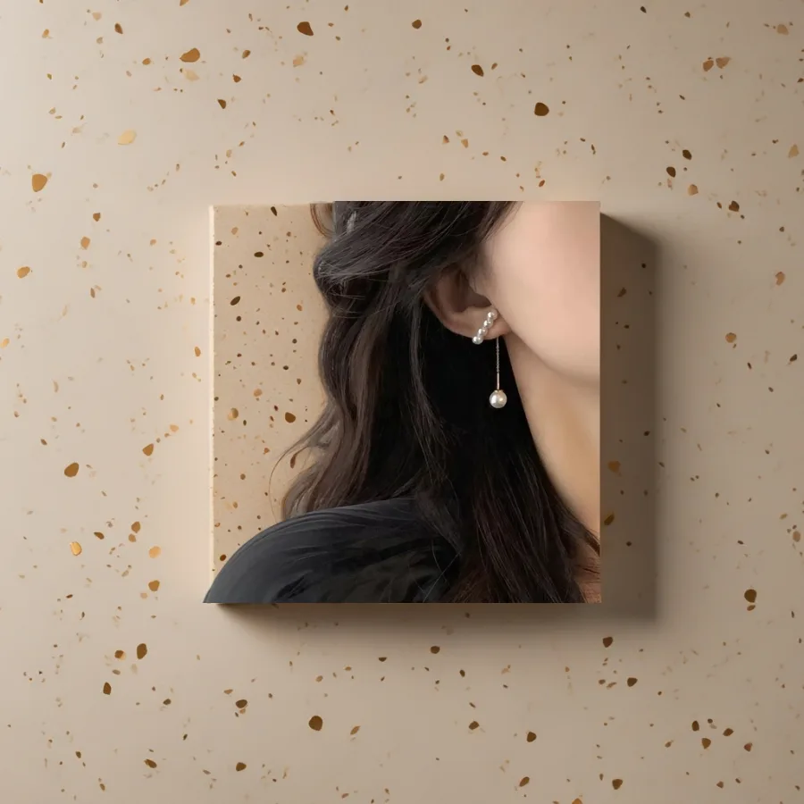 Серьги-пусеты с пресноводным жемчугом оптом из Китая — фотография 2