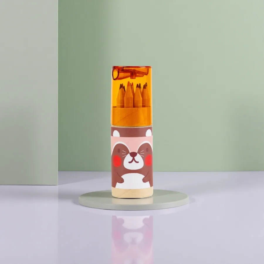 Карандаш с рисунком медвежонка оранжевый оптом из Китая — фотография 2