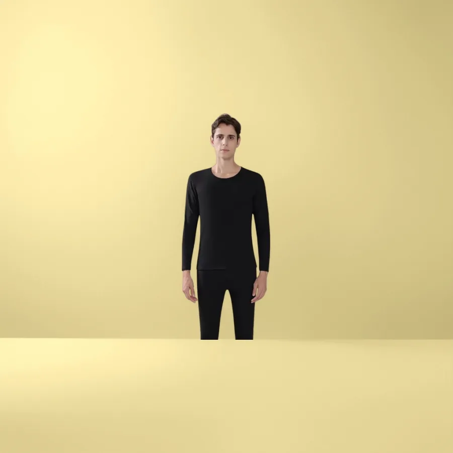 Термобельё мужское чёрное, комплект оптом из Китая — фотография 2