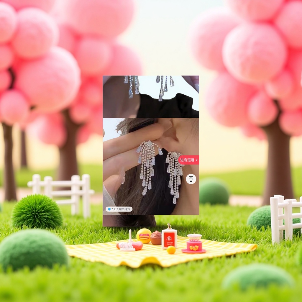 Серьги с блестящими кистями оптом из Китая — фотография 4