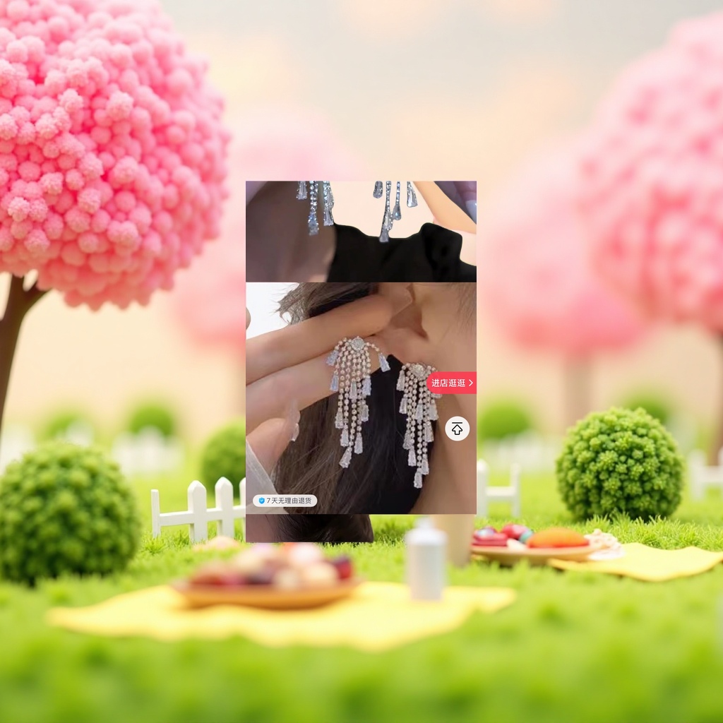 Серьги с блестящими кистями оптом из Китая — фотография 5