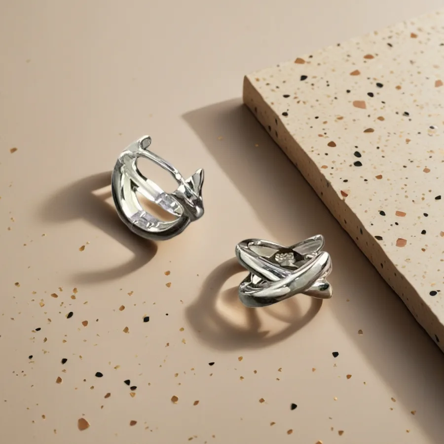 Серебряные серьги 925, минималистичные оптом из Китая — фотография 2