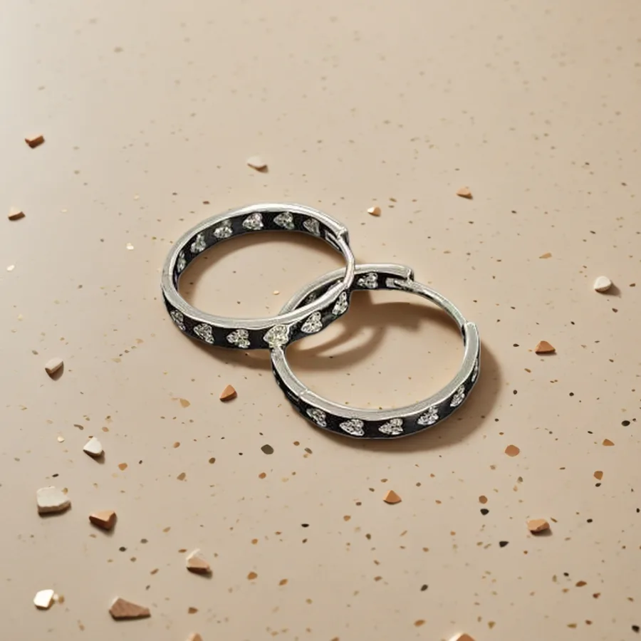 Серьги из серебра 925 в форме сердца оптом из Китая — фотография 2