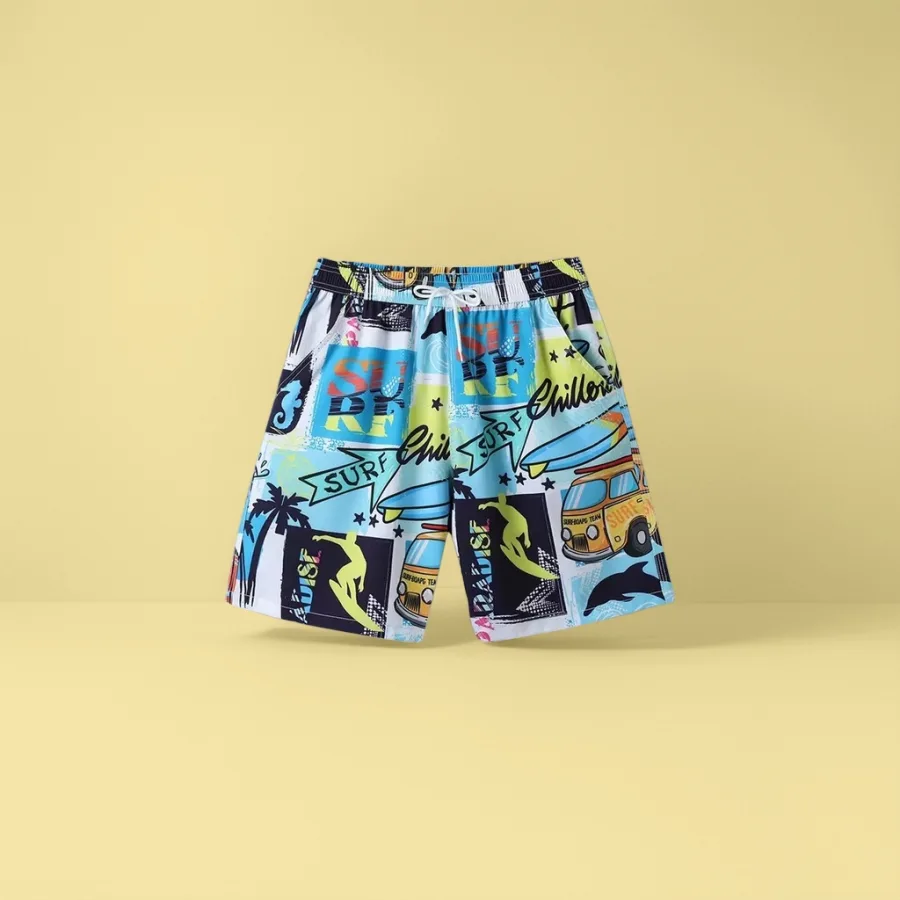 Пляжные шорты с цветным принтом оптом из Китая — фотография 2
