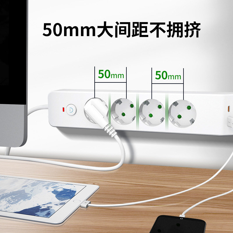 Удлинитель на 4 розетки с USB и PD оптом из Китая — фотография 4