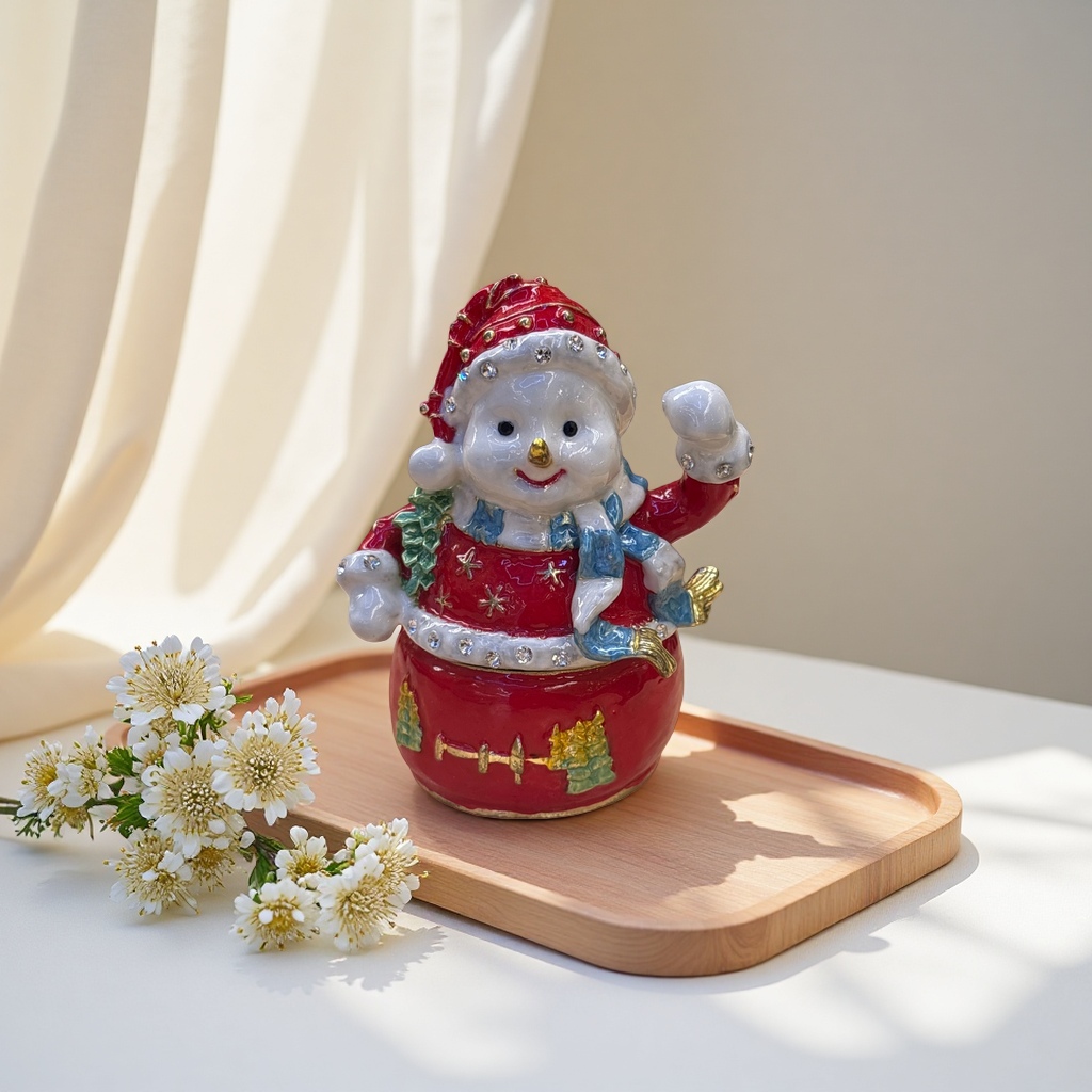 Коробка-снеговик новогодняя оптом из Китая — фотография 5