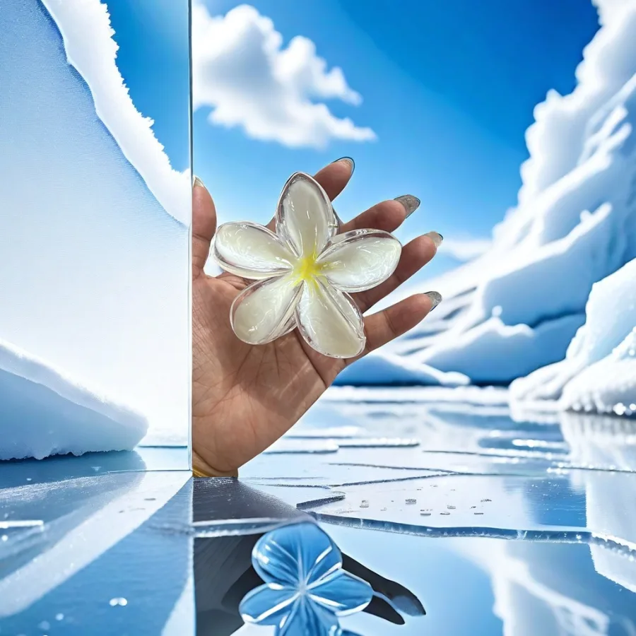 Заколка с прозрачным цветком оптом из Китая — фотография 2