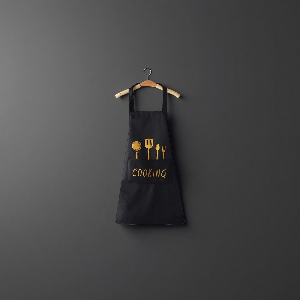 Фартук водоотталкивающий чёрный COOKING оптом из Китая — фотография 3