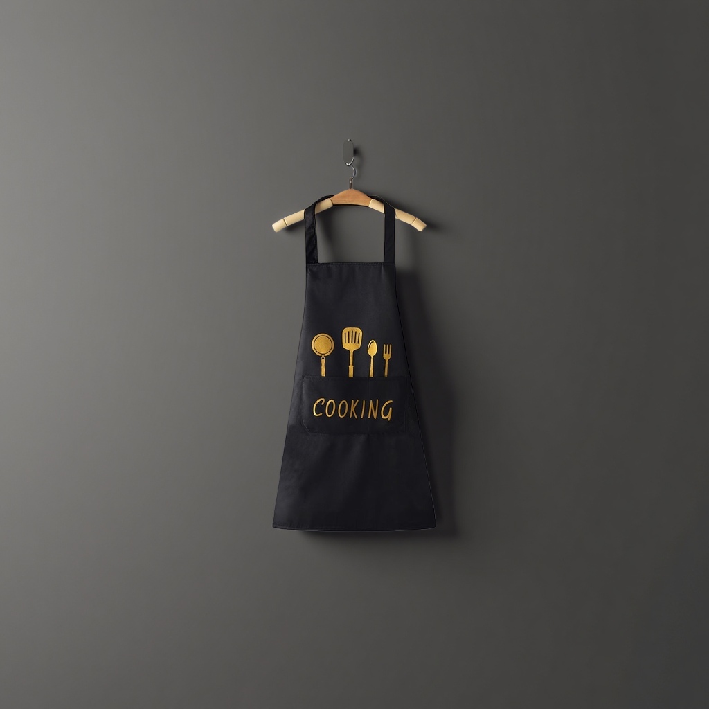 Фартук водоотталкивающий чёрный COOKING оптом из Китая — фотография 4