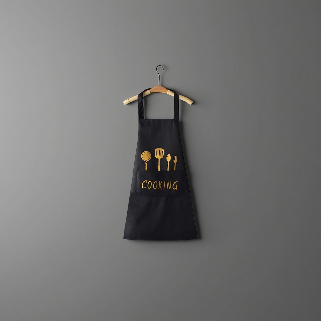 Фартук водоотталкивающий чёрный COOKING оптом из Китая — фотография 5