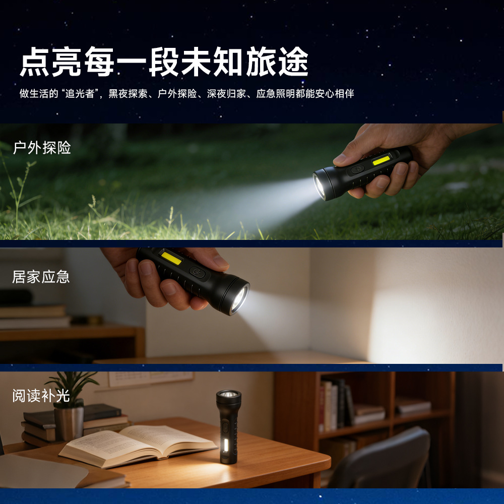 Мини-фонарь светодиодный с USB-зарядкой оптом из Китая — фотография 5