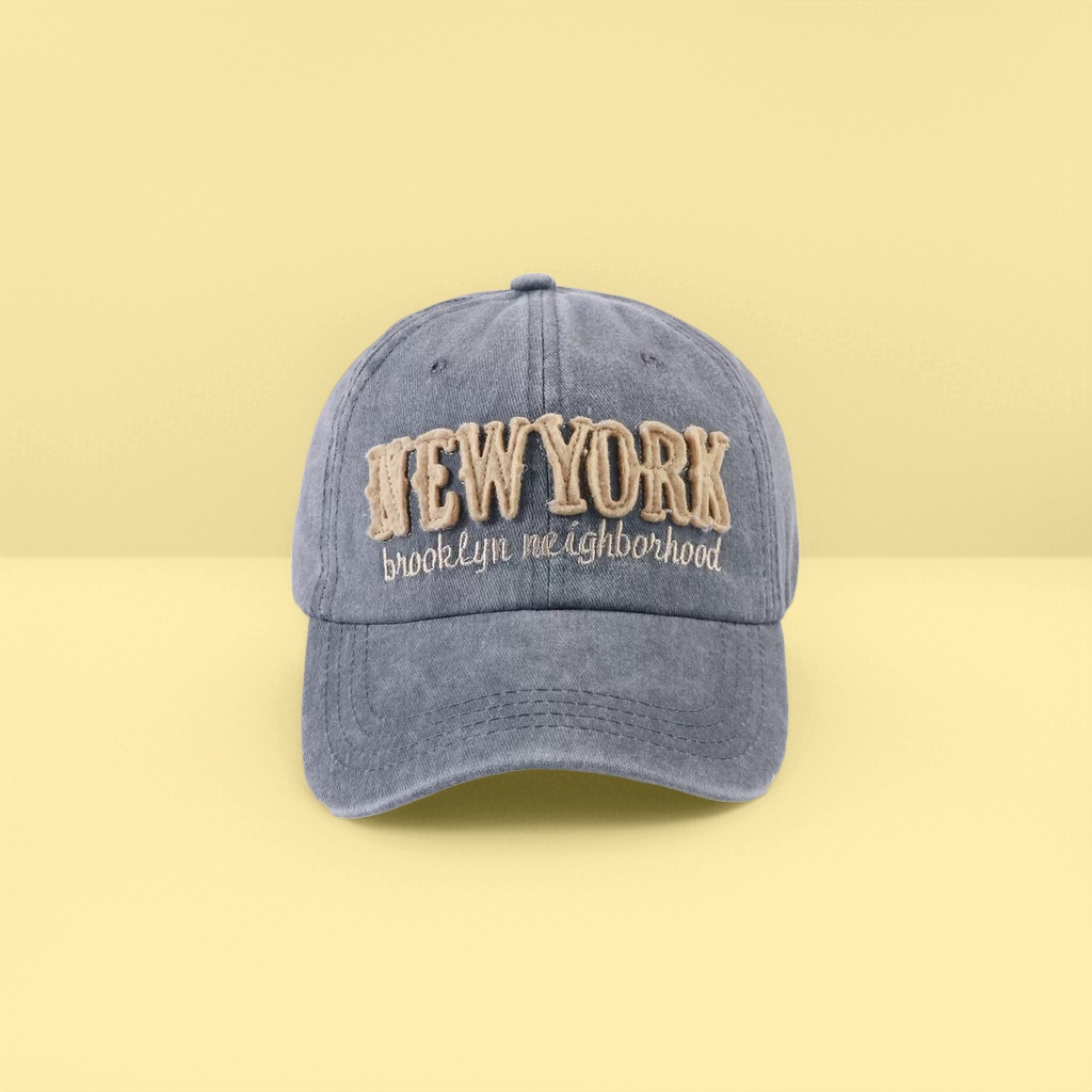 Бейсболка серая с вышивкой NEW YORK оптом из Китая — фотография 3