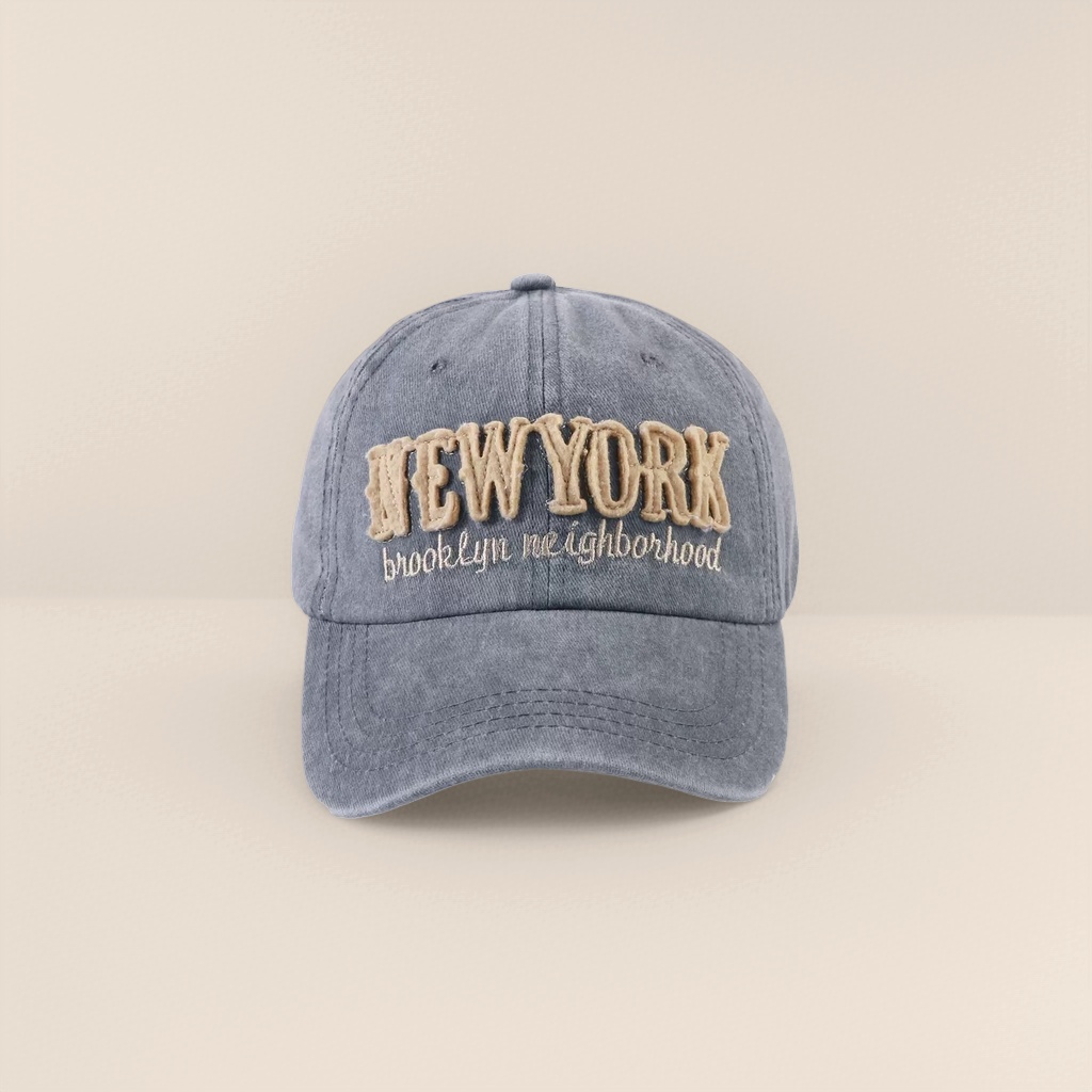 Бейсболка серая с вышивкой NEW YORK оптом из Китая — фотография 4
