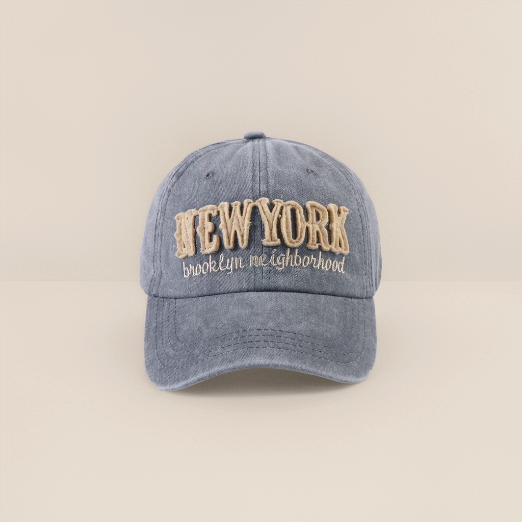 Бейсболка серая с вышивкой NEW YORK оптом из Китая — фотография 5