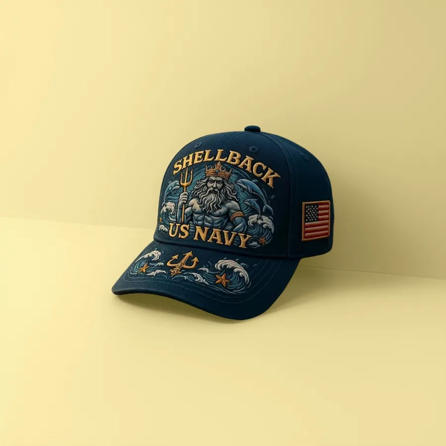 Бейсболка тёмно-синяя с трезубцем US NAVY оптом из Китая — фотография 2